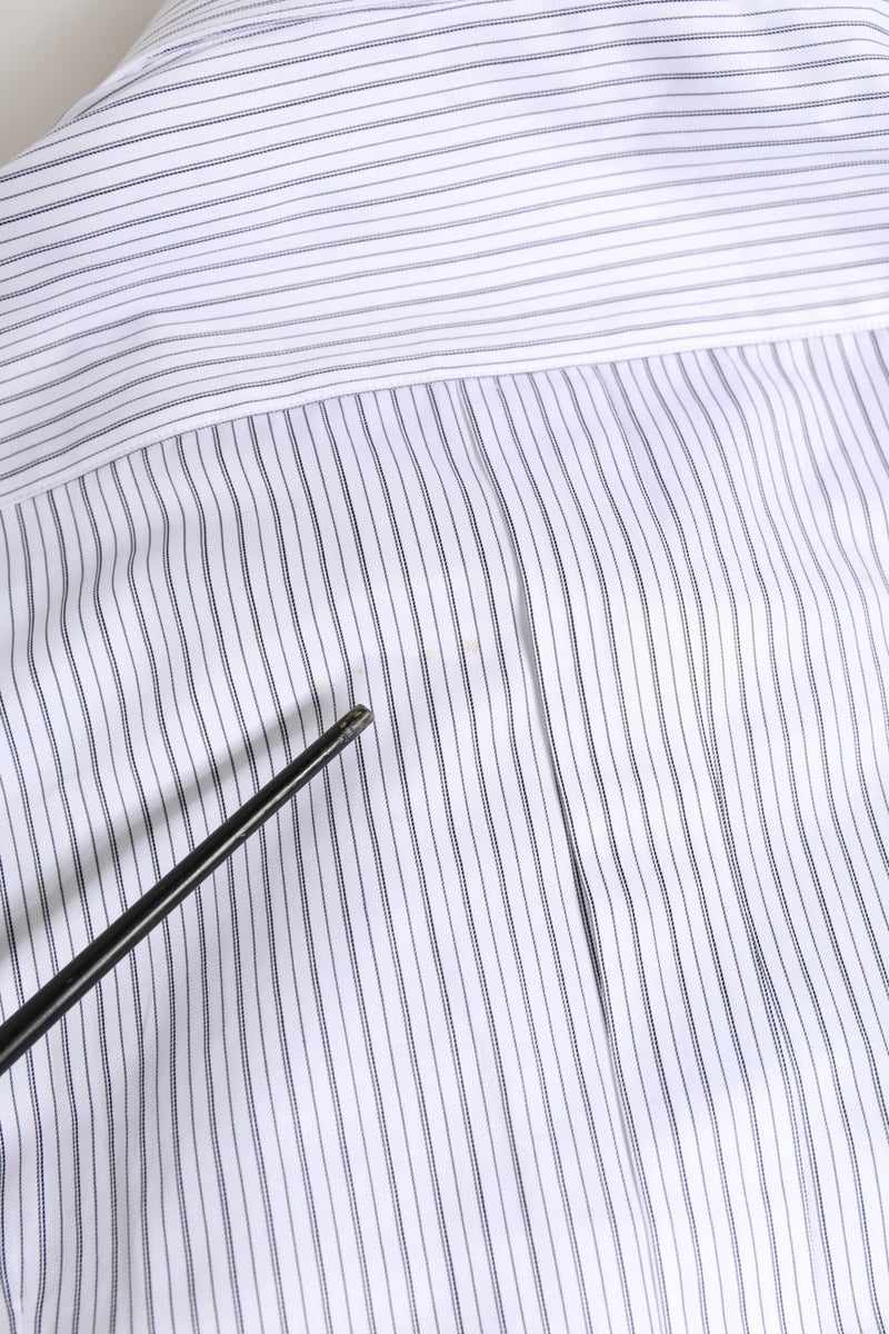 Dolce & Gabbana White Stripes Long Sleeves GOLD Dress Shirt