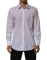 Chemise habillée Dolce &amp; Gabbana Martini blanche en coton à col pour homme