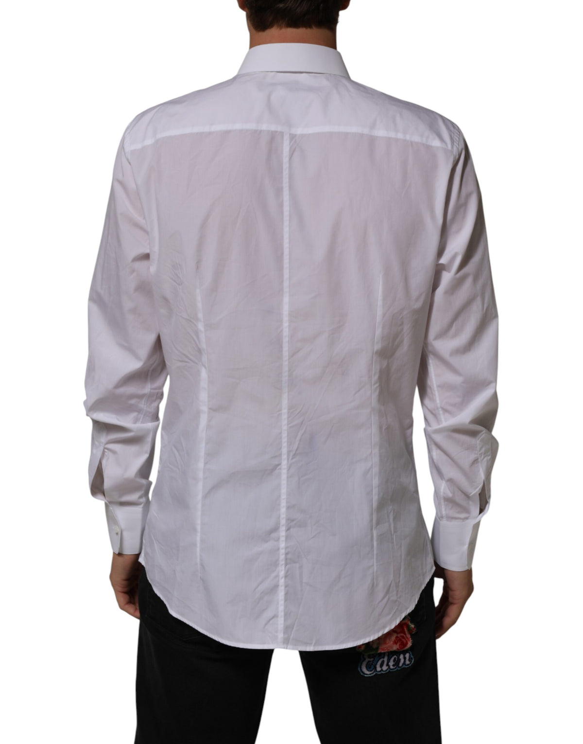 Chemise habillée Dolce &amp; Gabbana Martini blanche en coton à col pour homme