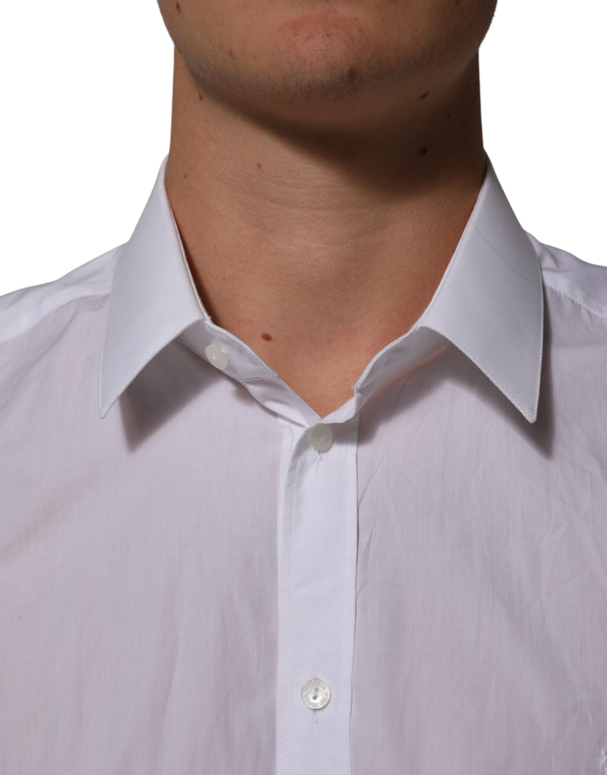 Chemise habillée Dolce &amp; Gabbana Martini blanche en coton à col pour homme