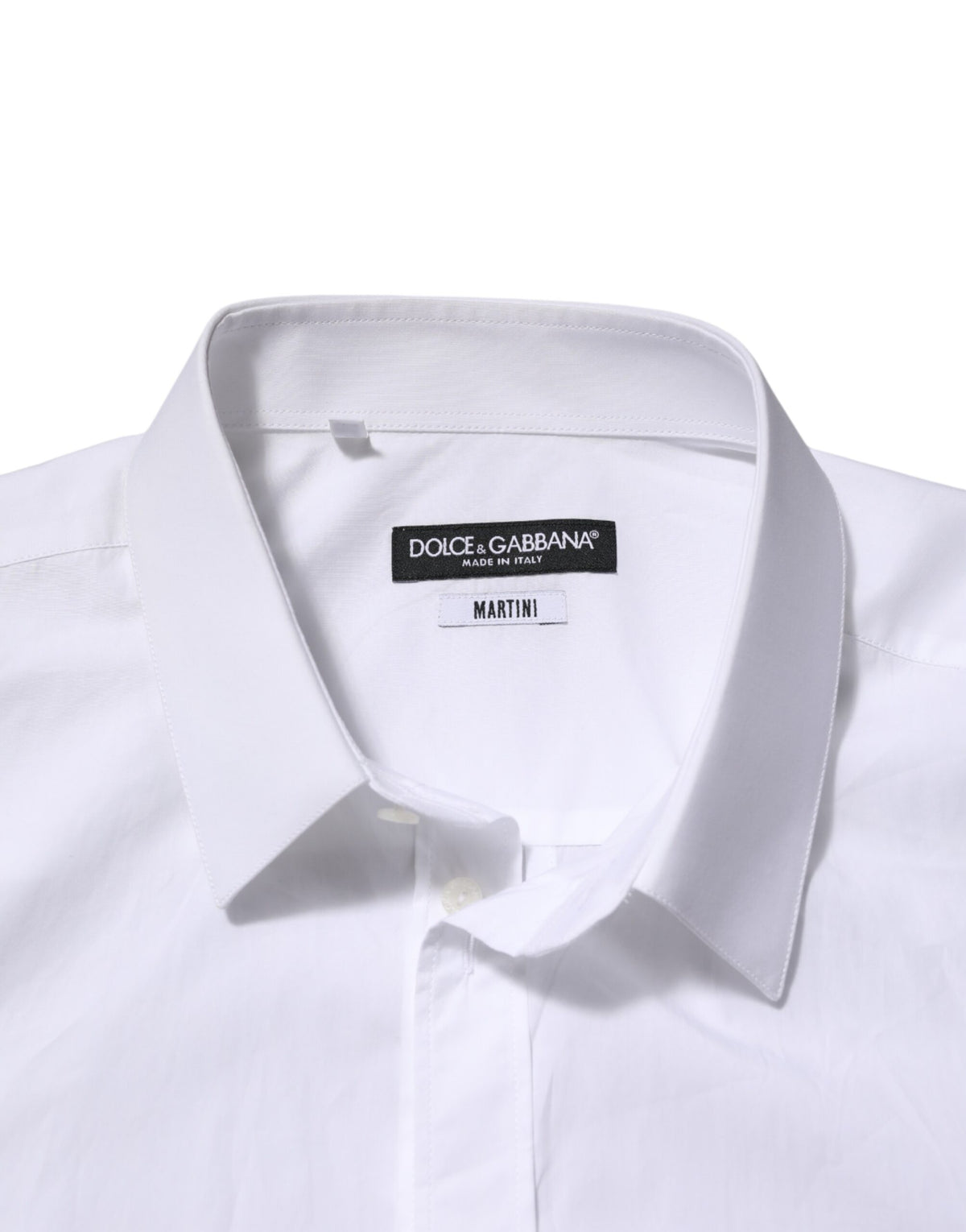 Chemise habillée Dolce &amp; Gabbana Martini blanche en coton à col pour homme