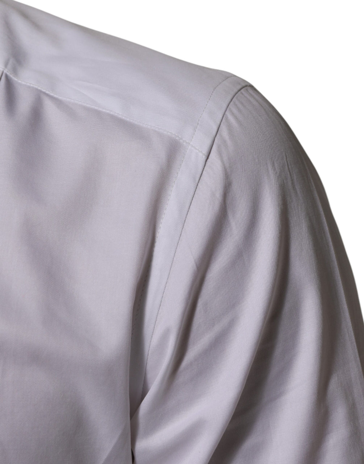 Chemise habillée Dolce &amp; Gabbana blanche en coton à col et plastron doré