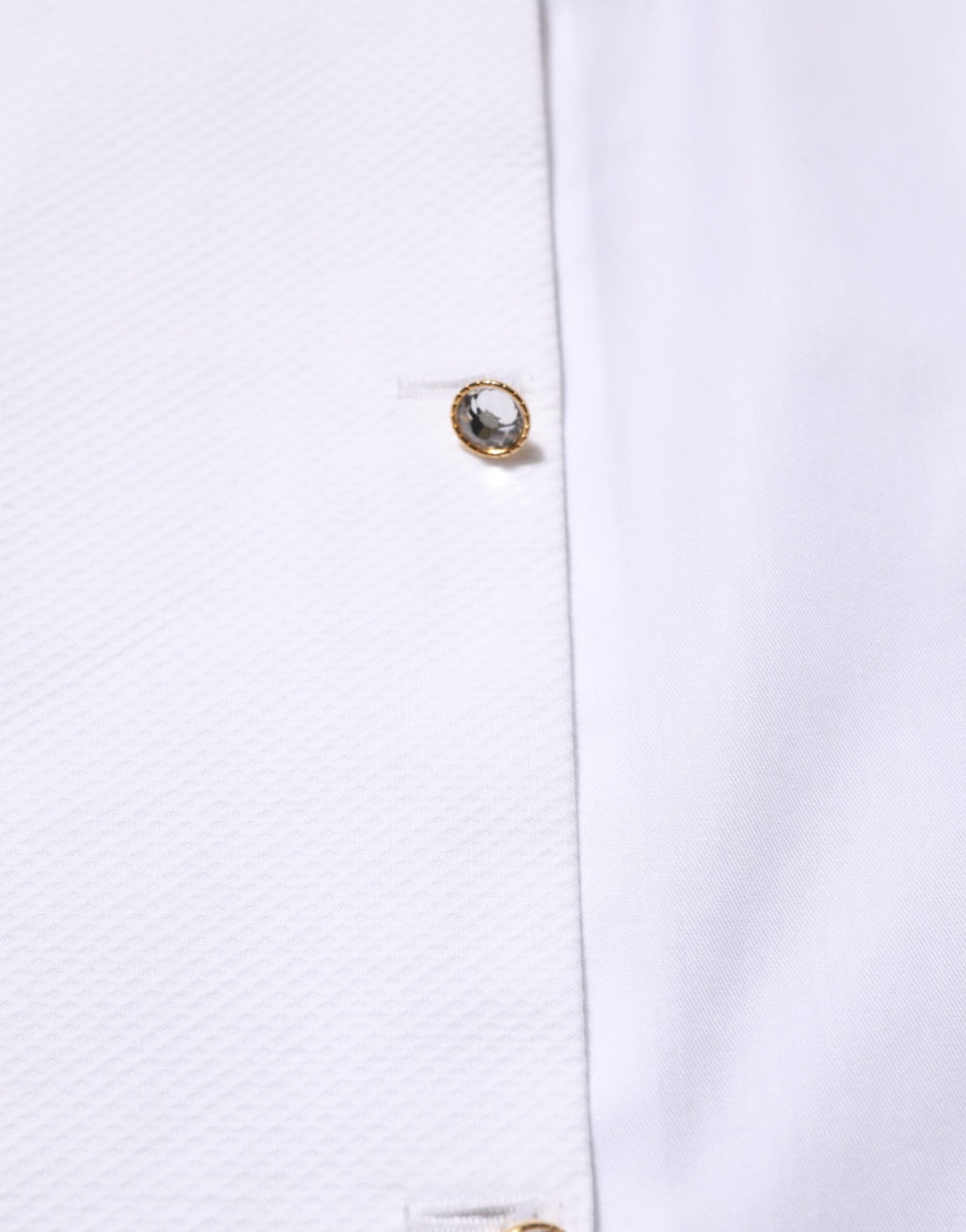 Chemise habillée Dolce &amp; Gabbana blanche en coton à col et plastron doré
