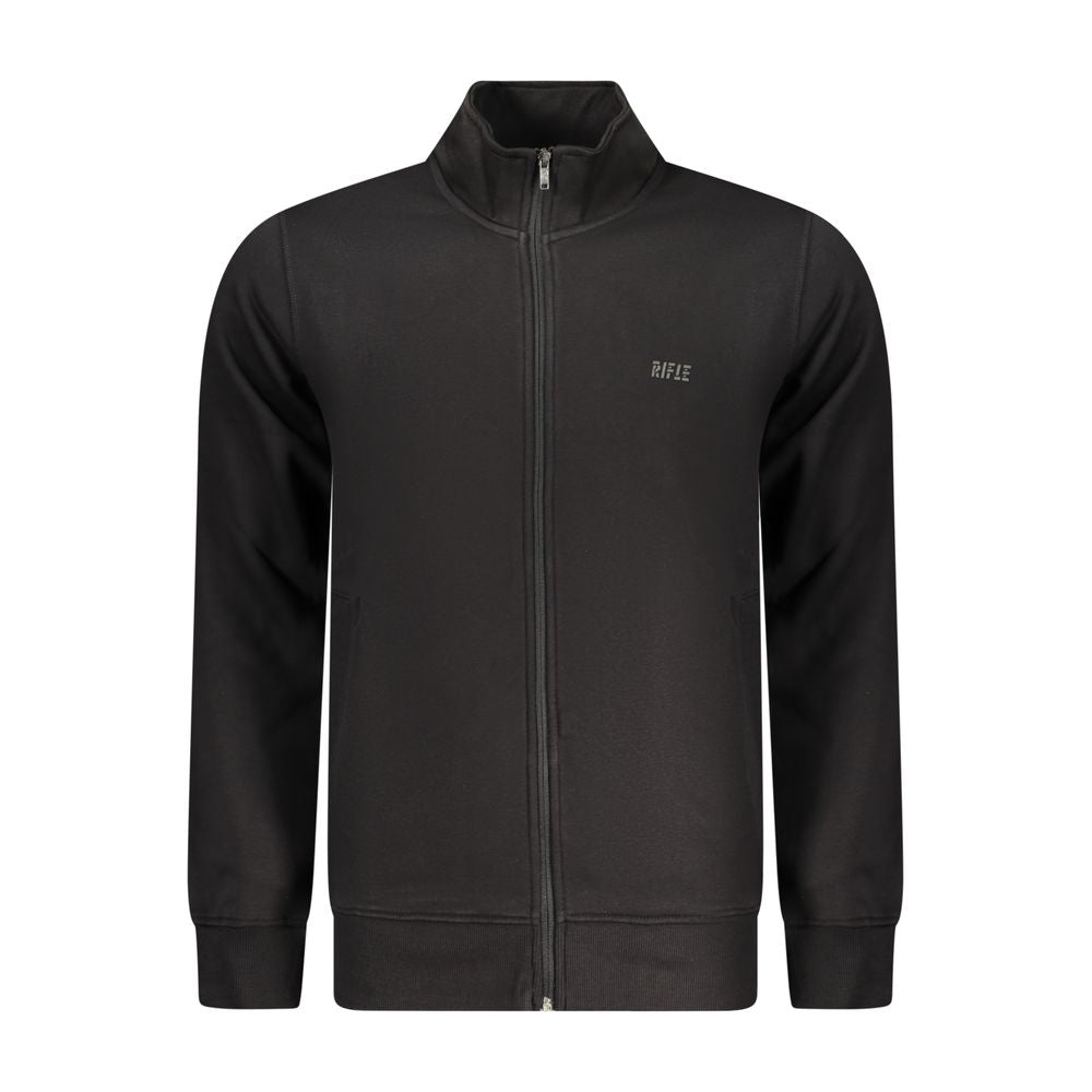 Rifle Black Cotton Sweatshirt - Confort et Élégance
