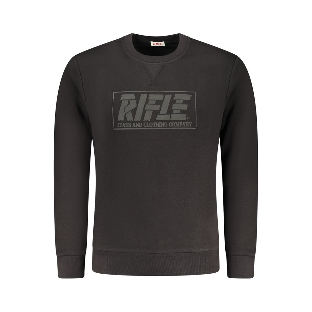 Rifle Black Cotton Sweatshirt - Confort et Élégance