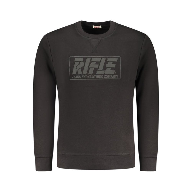 Rifle Black Cotton Sweatshirt - Confort et Élégance
