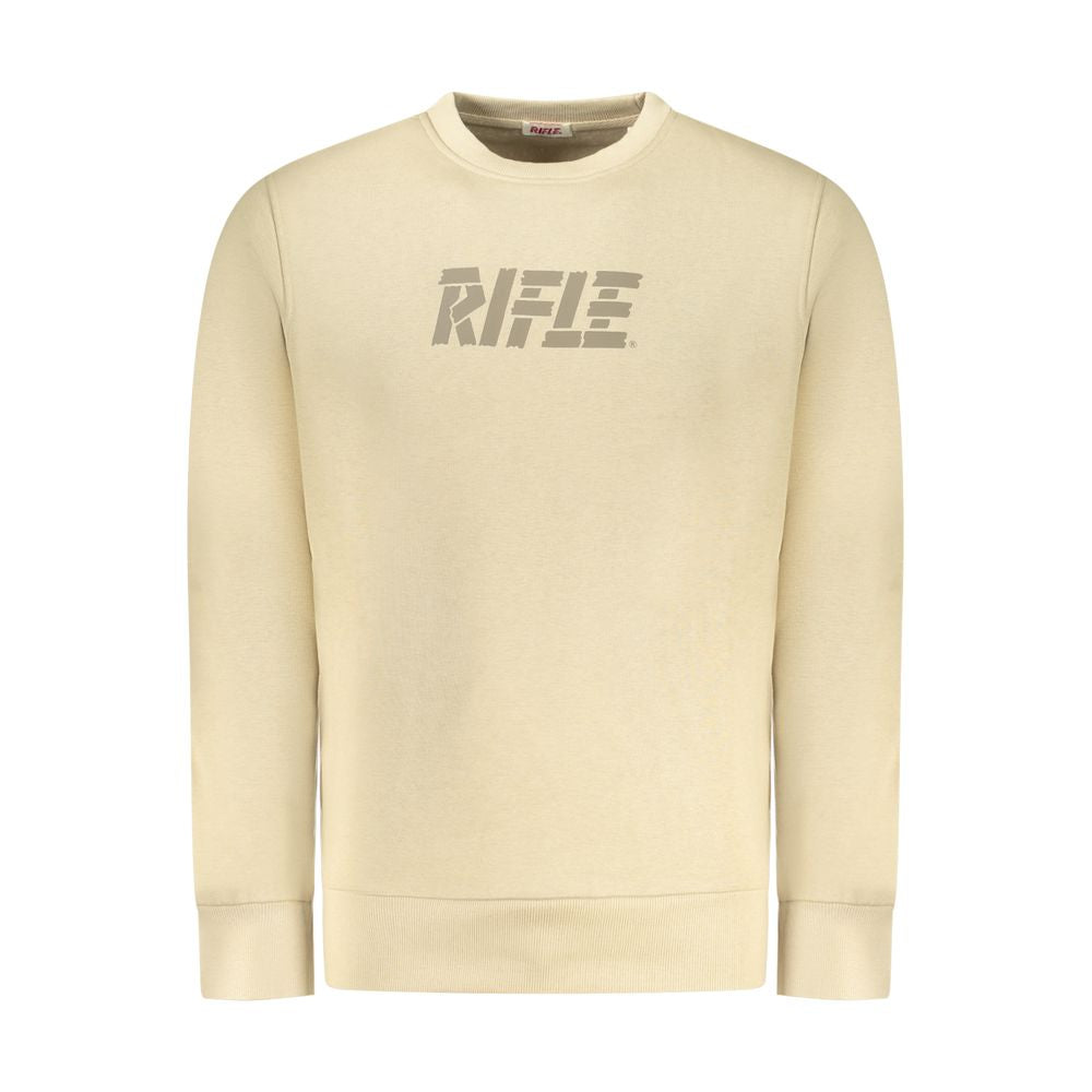 Sweat-shirt en coton beige fusil