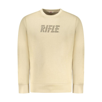 Sweat-shirt en coton beige fusil