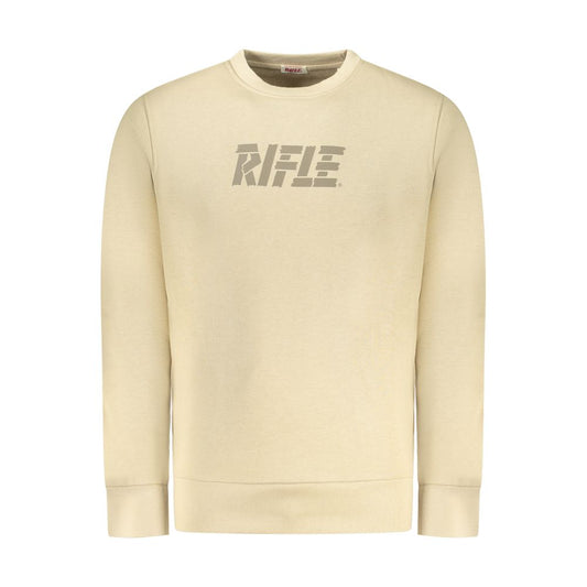 Sweat-shirt en coton beige fusil