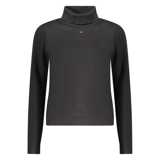 Tommy Hilfiger Black Cotton Women Turtleneck Sweater