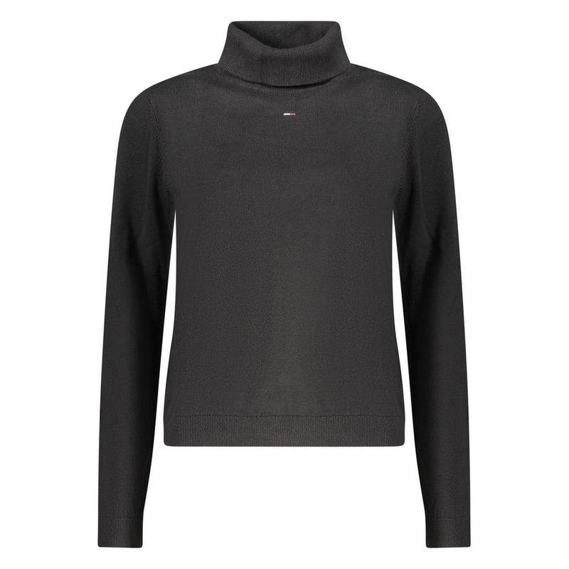 Tommy Hilfiger Black Cotton Women Turtleneck Sweater