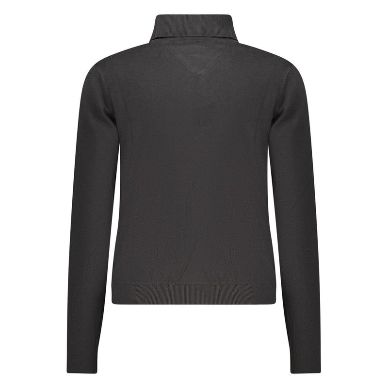 Tommy Hilfiger Black Cotton Women Turtleneck Sweater