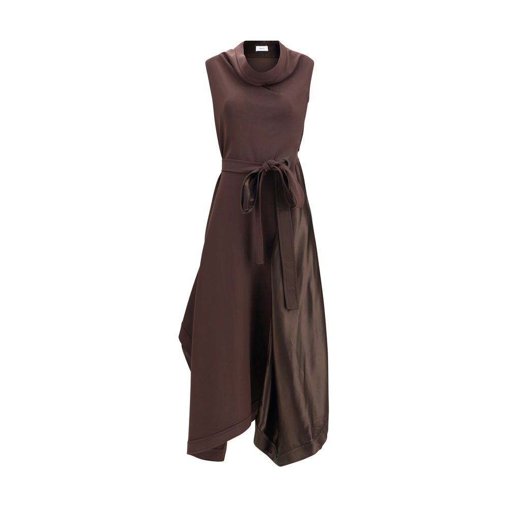 Ferragamo Asymmetric Dress crafted from stretch viscose cady
