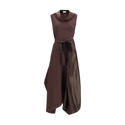 Ferragamo Asymmetric Dress crafted from stretch viscose cady