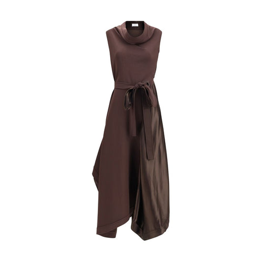 Robe asymétrique Ferragamo confectionnée en crêpe de viscose extensible