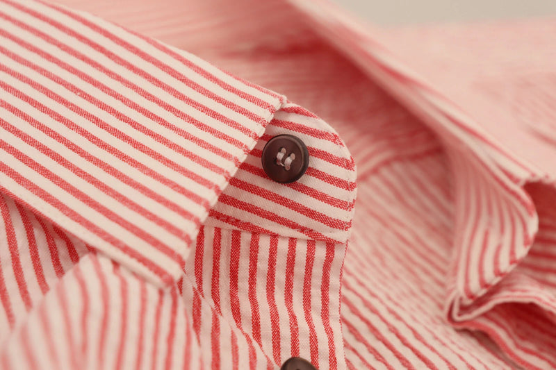 Chemise à manches courtes en coton rayé rouge et blanc Dolce &amp; Gabbana