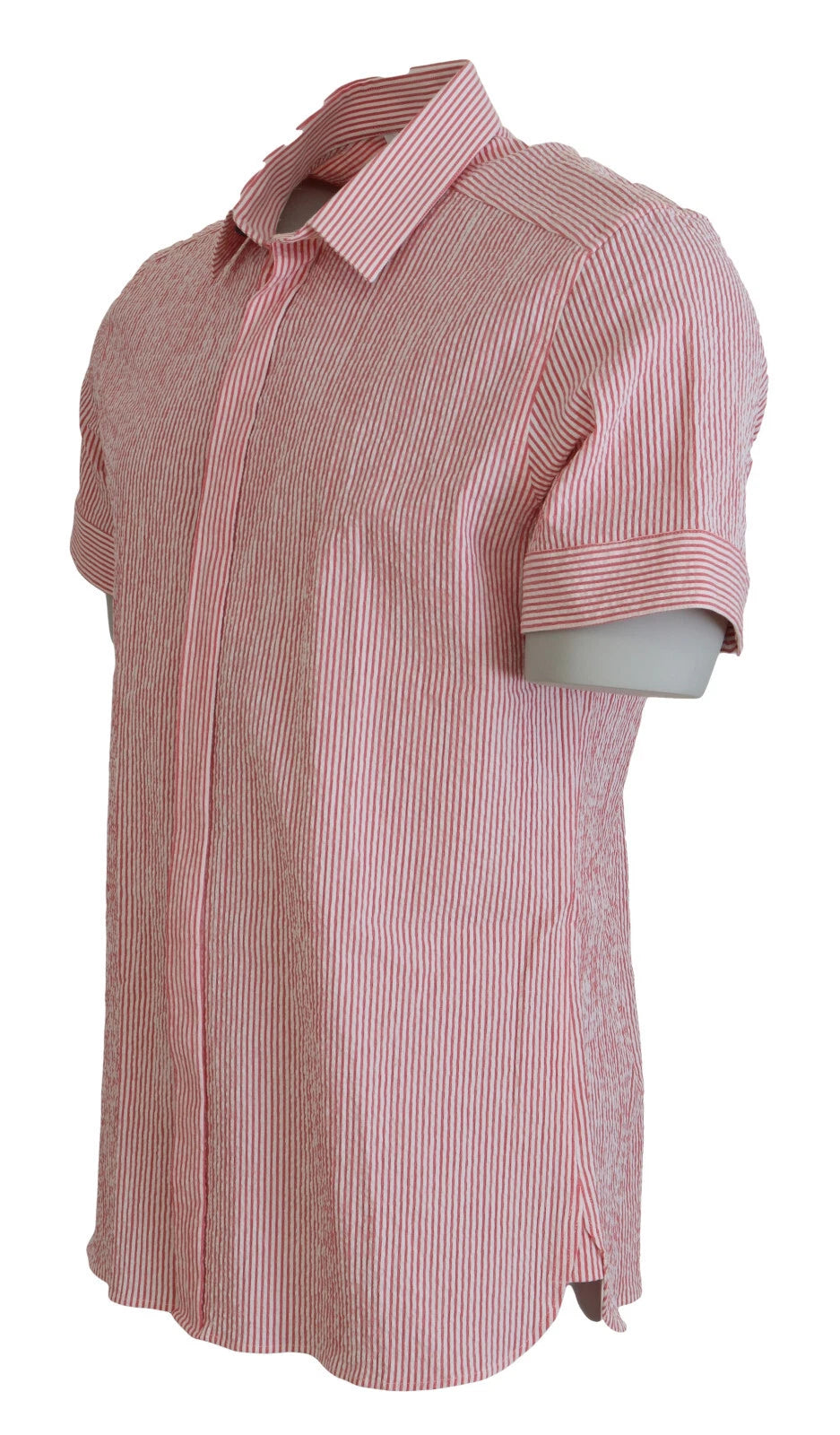 Chemise à manches courtes en coton rayé rouge et blanc Dolce &amp; Gabbana
