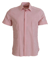 Chemise à manches courtes en coton rayé rouge et blanc Dolce &amp; Gabbana