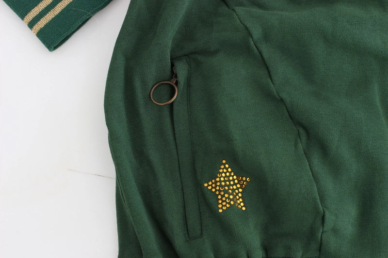 John Galliano Green Mock Zip Cardigan Sweatshirt Jacket