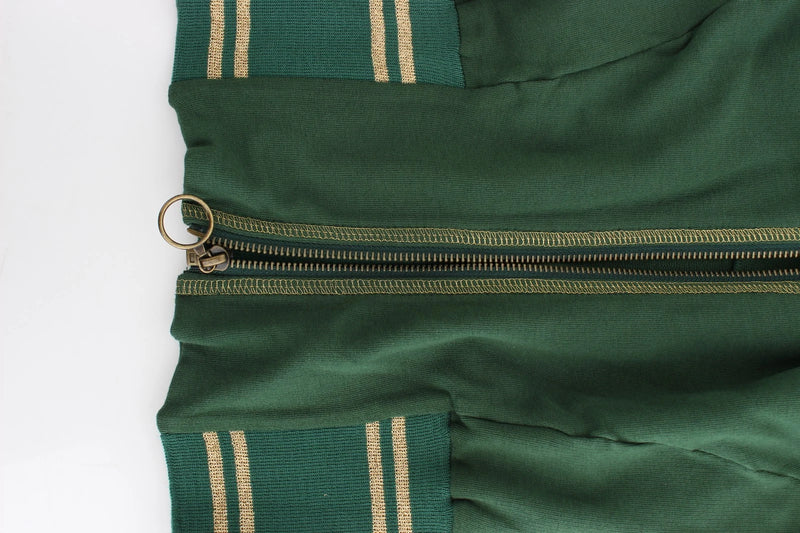 John Galliano Green Mock Zip Cardigan Sweatshirt Jacket
