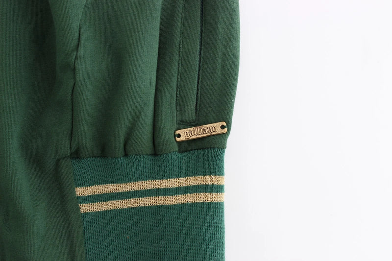 John Galliano Green Mock Zip Cardigan Sweatshirt Jacket