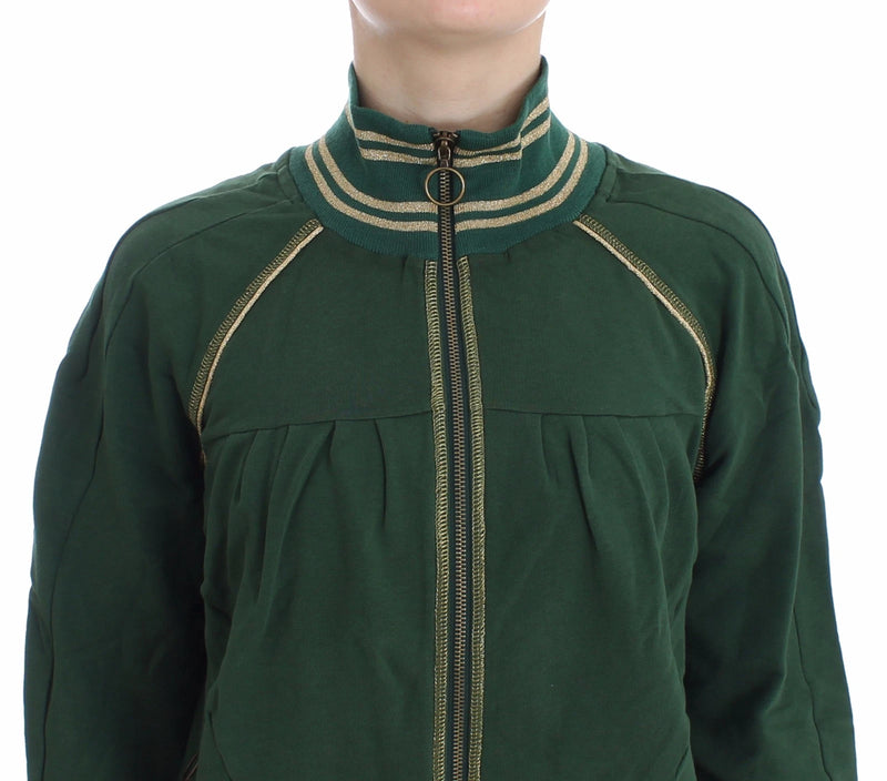 John Galliano Green Mock Zip Cardigan Sweatshirt Jacket
