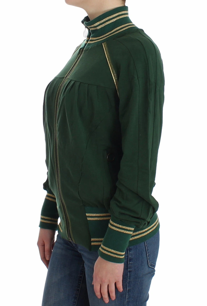 John Galliano Green Mock Zip Cardigan Sweatshirt Jacket