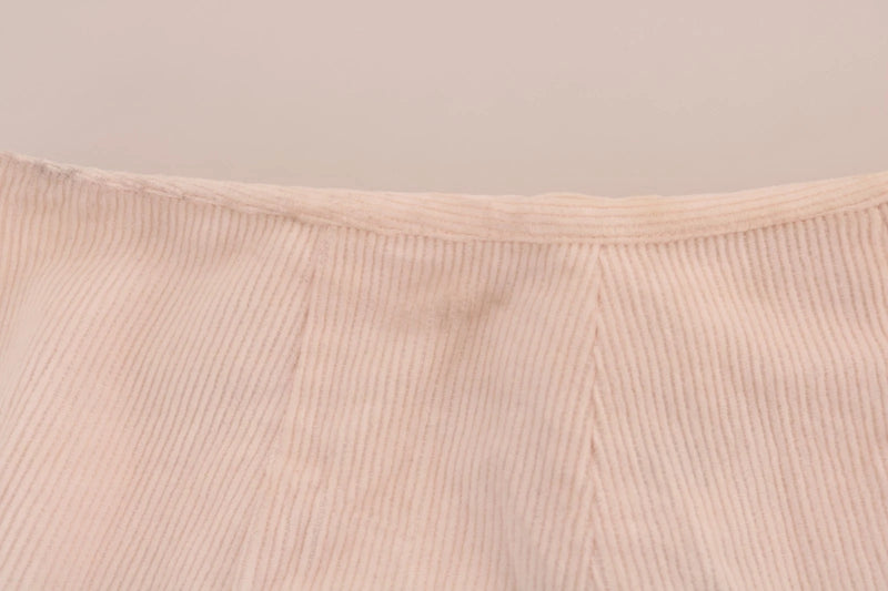 Ermanno Scervino Beige Cotton Stretch Straight Trousers