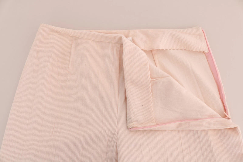 Ermanno Scervino Beige Cotton Stretch Straight Trousers