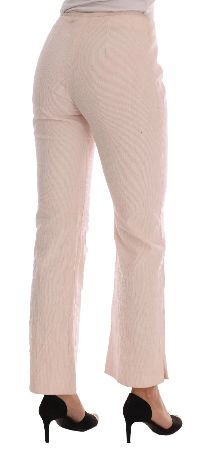 Ermanno Scervino Beige Cotton Stretch Straight Trousers