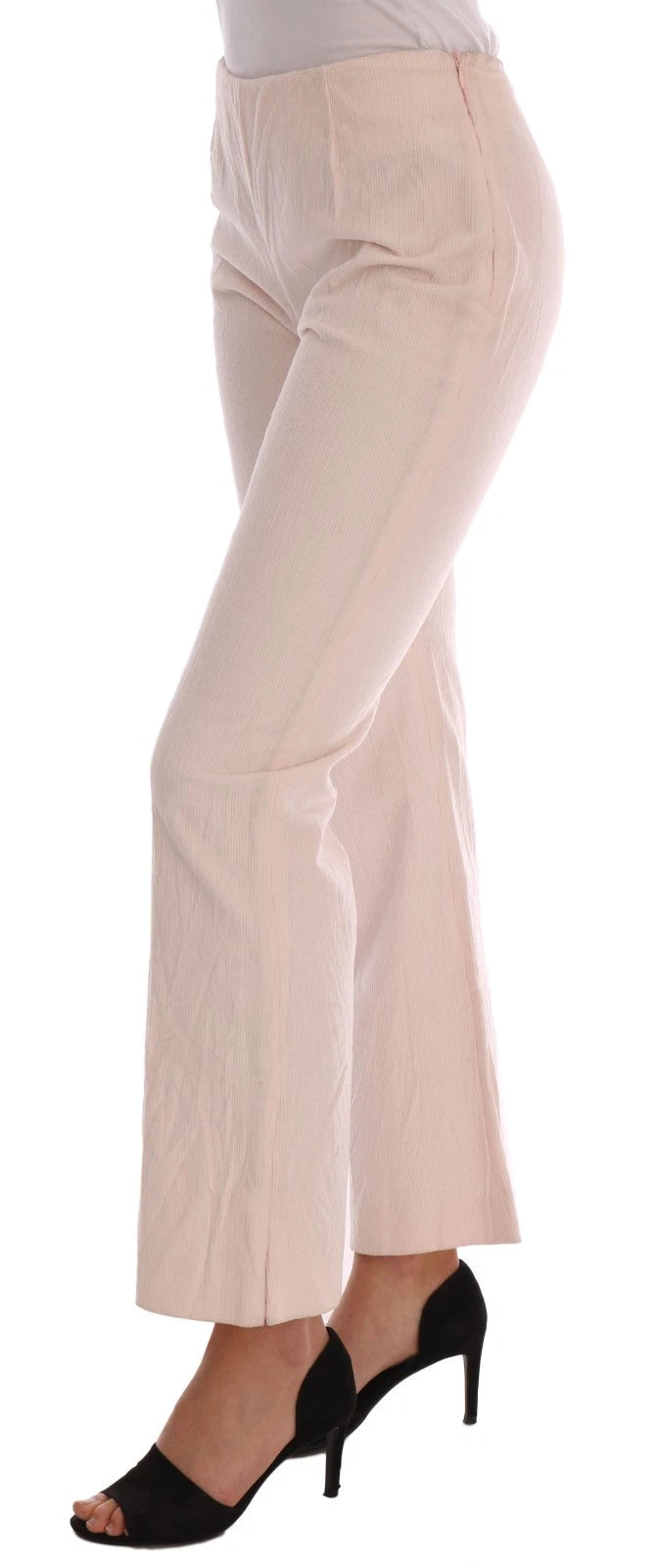 Ermanno Scervino Beige Cotton Stretch Straight Trousers
