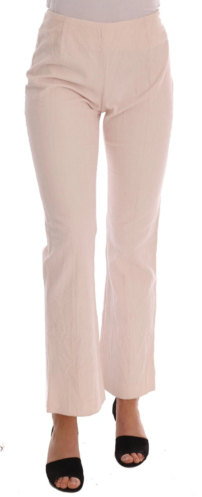 Ermanno Scervino Beige Cotton Stretch Straight Trousers