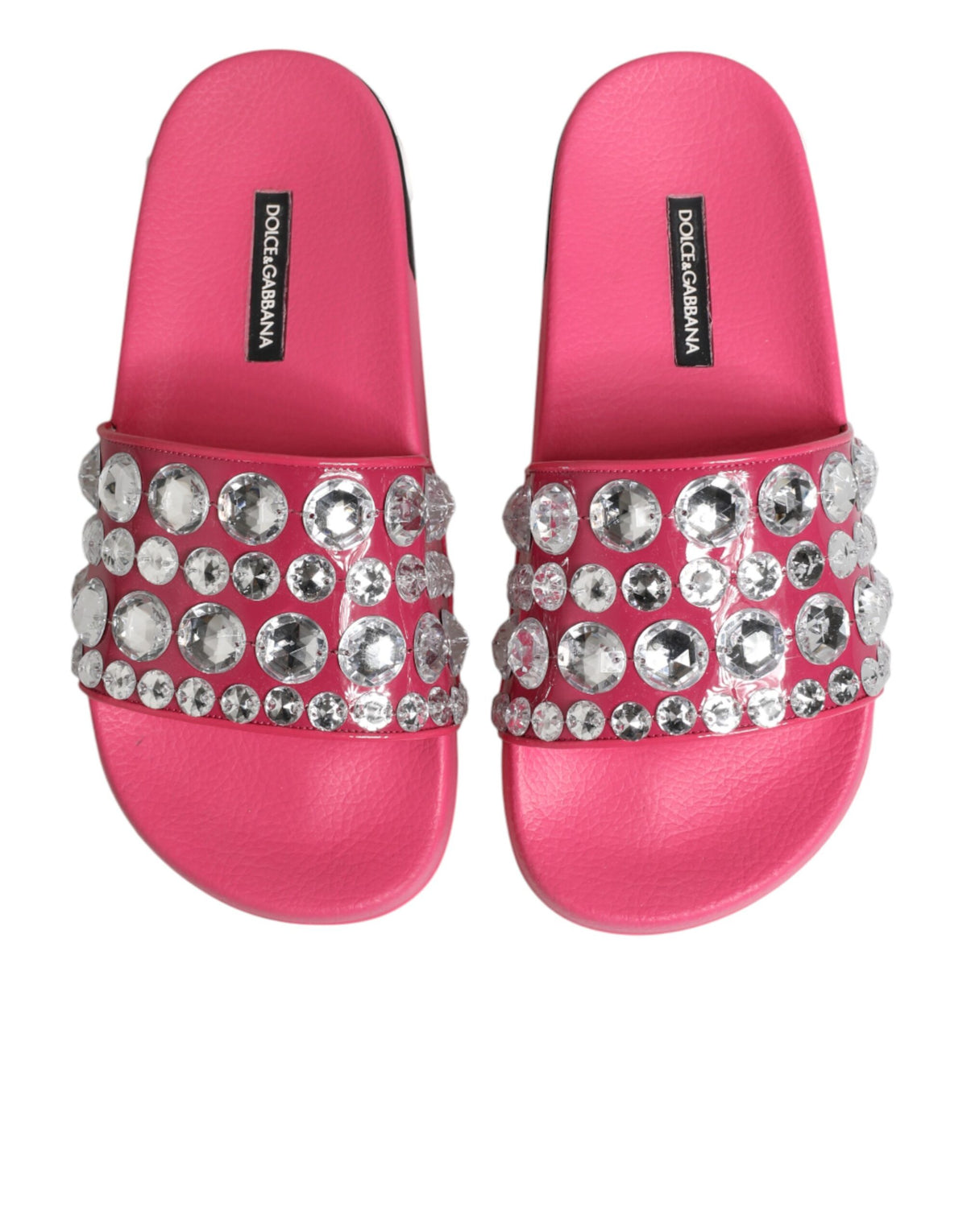 Dolce & Gabbana Pink Crystal Slides Sandals for Women