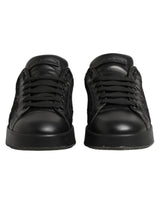 Dolce & Gabbana Black Floral Lace Low Top Sneakers