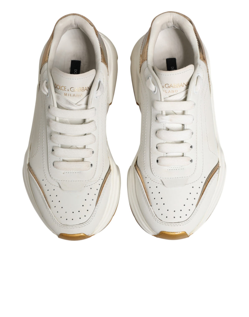Dolce & Gabbana White Gold Daymaster Low Top Sneakers
