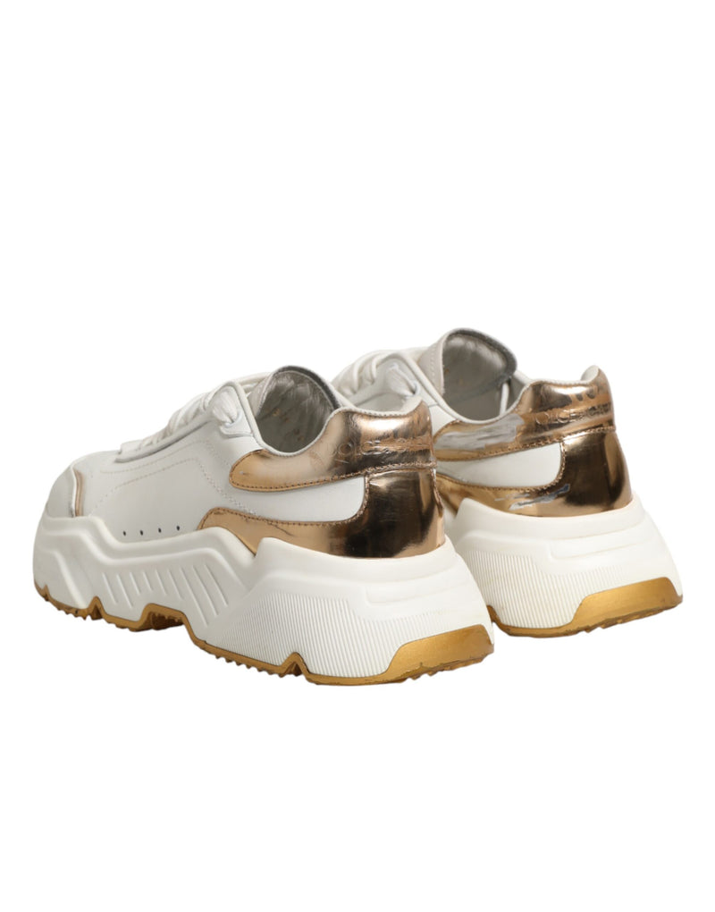 Dolce & Gabbana White Gold Daymaster Low Top Sneakers