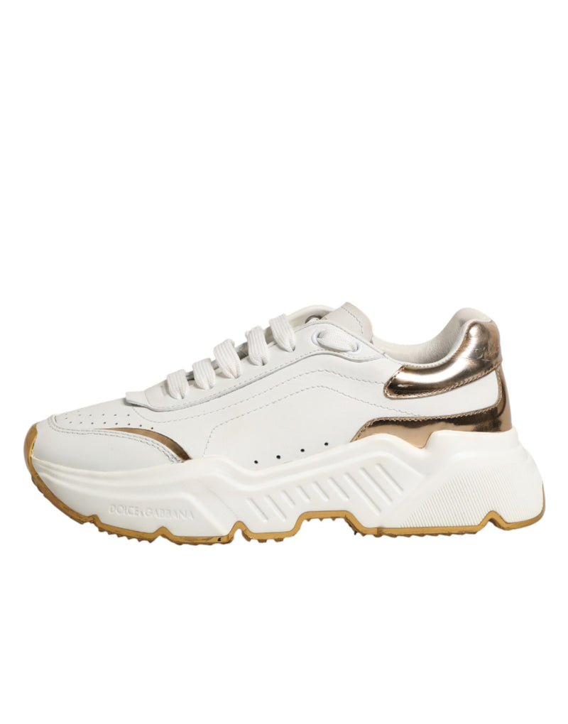 Dolce & Gabbana White Gold Daymaster Low Top Sneakers