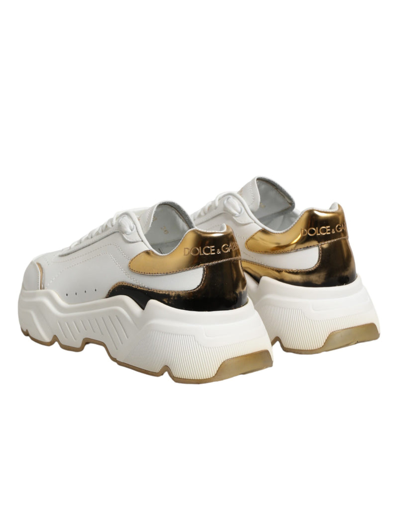 Dolce & Gabbana White Gold Daymaster Low Top Sneakers