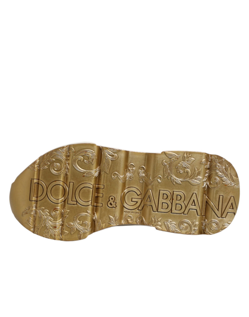 Dolce & Gabbana White Gold Daymaster Low Top Sneakers
