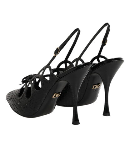 Dolce & Gabbana Leather High Heels Slingback Shoes