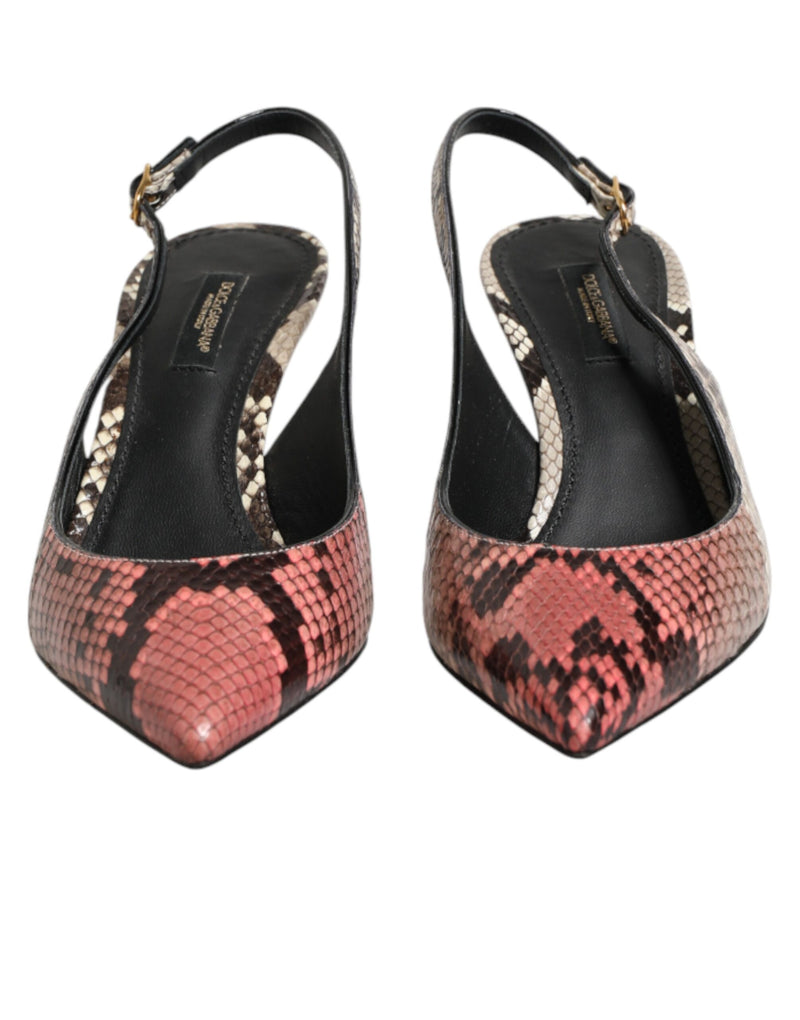 Dolce & Gabbana Multicolor Leather Slingback Heels