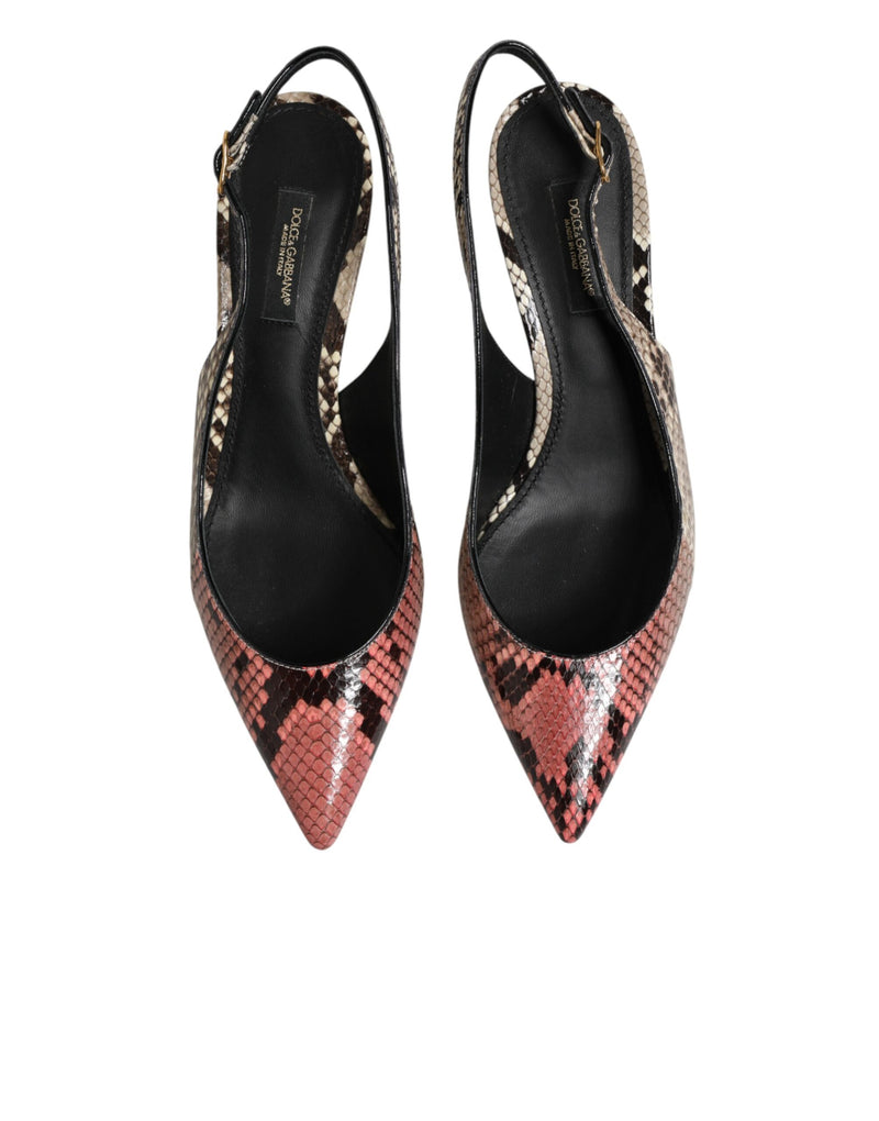 Dolce & Gabbana Multicolor Leather Slingback Heels