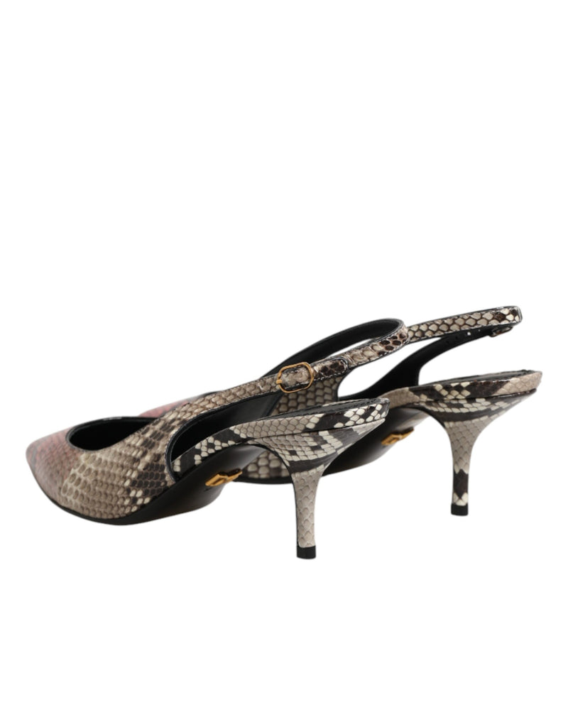Dolce & Gabbana Multicolor Leather Slingback Heels