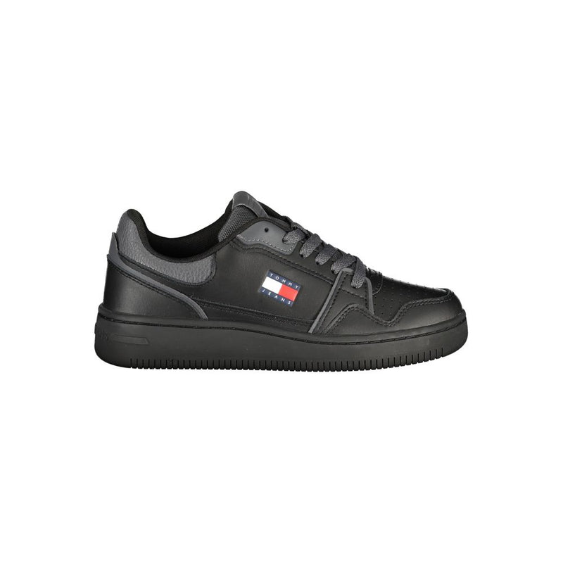 Tommy Hilfiger Black Leather Women Sneaker - Sporty Sophistication