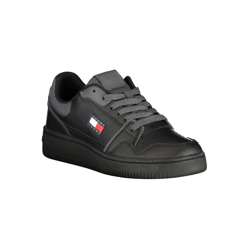 Tommy Hilfiger Black Leather Women Sneaker - Sporty Sophistication