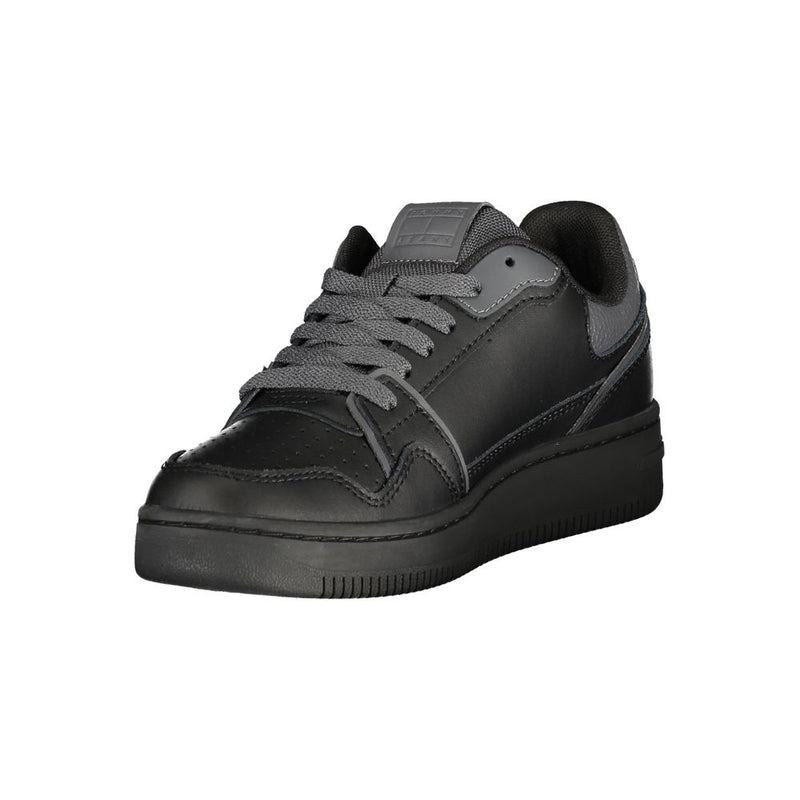 Tommy Hilfiger Black Leather Women Sneaker - Sporty Sophistication