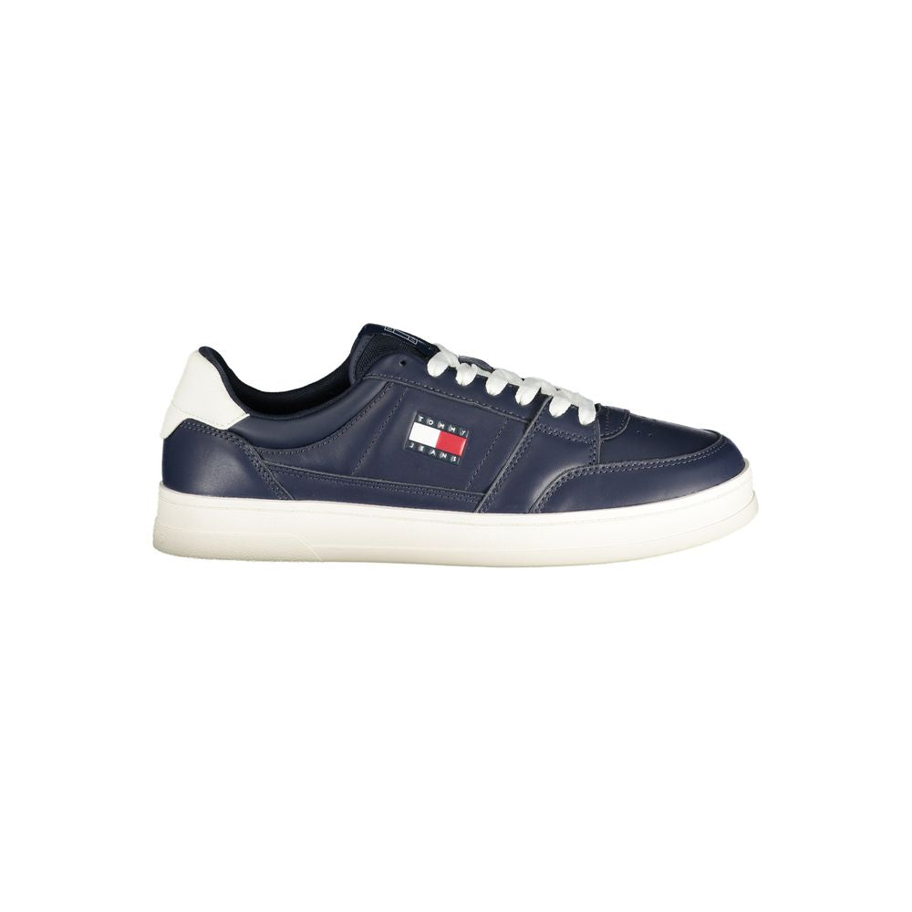 Tommy Hilfiger Blue Leather Men Sneaker - Stylish Comfort