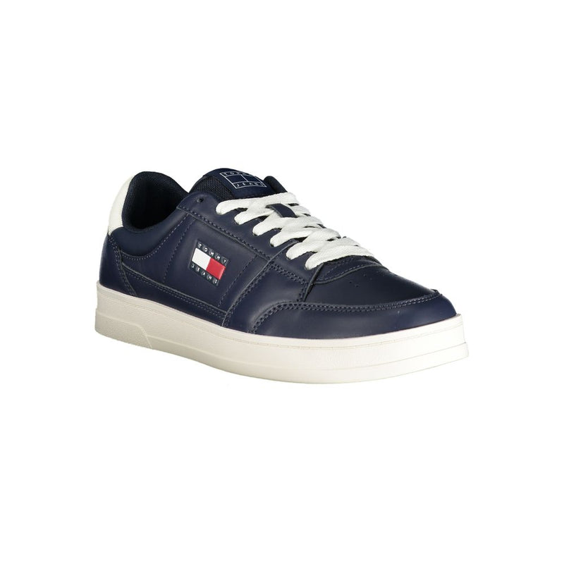 Tommy Hilfiger Blue Leather Men Sneaker - Stylish Comfort