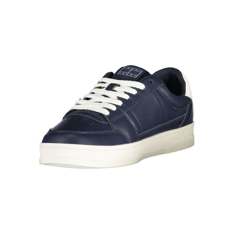 Tommy Hilfiger Blue Leather Men Sneaker - Stylish Comfort