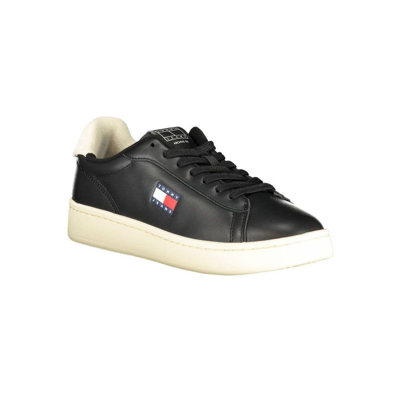 Tommy Hilfiger Black Leather Women Sneaker - Stylish Comfort